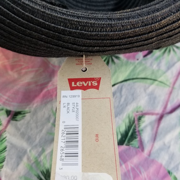 Levi's Men's Fedora NWT Large/XL Black 100% Paper - Picture 5 of 7